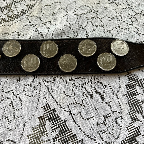 Argentinian Vintage Gaucho Cowhide Coin BeltSize 26/29” - Picture 2 of 6